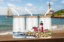 Load image into Gallery viewer, 🌊 ⚓️ Lighthouse Glass Tumbler 16oz/475ml