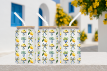 Load image into Gallery viewer, 🍋 Mediterranean Lemon Glass Tumbler 16oz/475ml