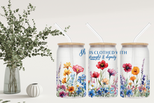 Load image into Gallery viewer, Signature Quote Glass Tumble 16oz/475ml - 👑 Clothed in Strength Collection 👑