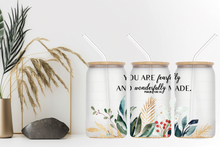 Load image into Gallery viewer, Signature Quote Glass Tumble 16oz/475ml - ๐ Wonderfully Made Series ๐