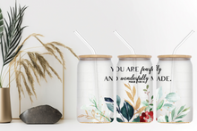 Load image into Gallery viewer, Signature Quote Glass Tumble 16oz/475ml - ๐ Wonderfully Made Series ๐