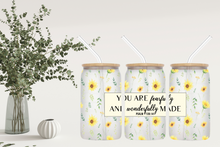 Load image into Gallery viewer, Signature Quote Glass Tumble 16oz/475ml - ๐ Wonderfully Made Series ๐