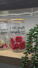 Load and play video in Gallery viewer, Signature Quote Glass Tumble 16oz/475ml - 👑 Clothed in Strength Collection 👑