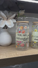 Load and play video in Gallery viewer, Signature Quote Glass Tumble 16oz/475ml - 👑 Clothed in Strength Collection 👑
