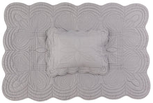 Load image into Gallery viewer, Bonne Mere Cot Quilted Bedspread and Pillow Set - Elephant Grey