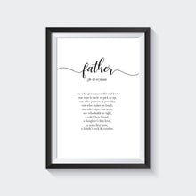 Load image into Gallery viewer, Father Definition Script Print