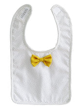 Load image into Gallery viewer, Bow Tie Bib - Navy Pinspot