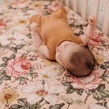 Load image into Gallery viewer, COT SHEET - GARDEN FLORAL ROSE PINK