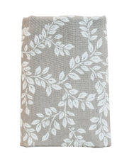 Load image into Gallery viewer, MUSLIN SWADDLE - GARDEN FLORAL - LEAFY SPRIG GRAY