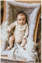 Load image into Gallery viewer, MUSLIN SWADDLE - GARDEN FLORAL - LEAFY SPRIG GRAY