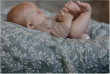 Load image into Gallery viewer, MUSLIN SWADDLE - LEAFY SPRIG BLUE