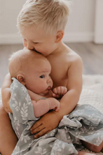 Load image into Gallery viewer, MUSLIN SWADDLE - LEAFY SPRIG BLUE