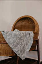 Load image into Gallery viewer, MUSLIN SWADDLE - LEAFY SPRIG BLUE