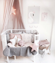 Load image into Gallery viewer, Bonne Mere Cot Quilted Bedspread and Pillow Set - Elephant Grey