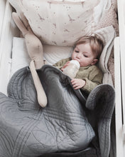 Load image into Gallery viewer, Bonne Mere Cot Quilted Bedspread and Pillow Set - Elephant Grey