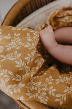 Load image into Gallery viewer, MUSLIN SWADDLE - LEAFY SPRIG MUSTARD