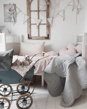Load image into Gallery viewer, Bonne Mere Cot Quilted Bedspread and Pillow Set - Elephant Grey
