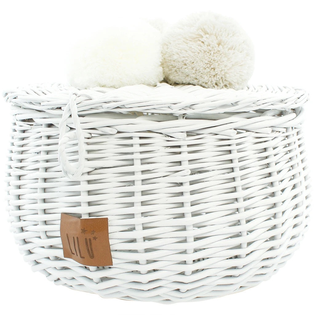 Wicker Basket Large - White