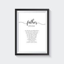 Load image into Gallery viewer, Father Definition Script Print
