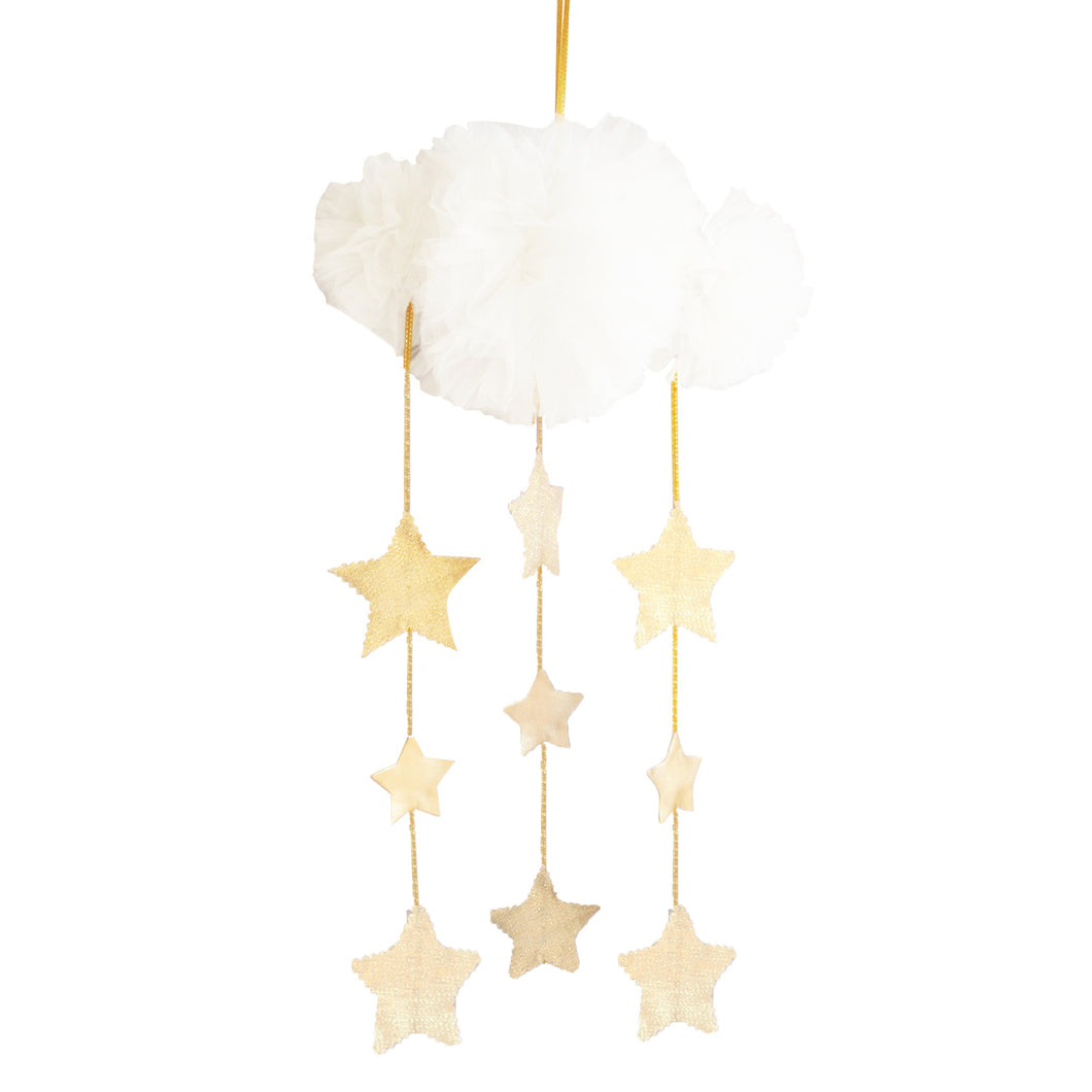Tulle Cloud Mobile - Ivory & Gold Stars
