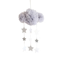 Load image into Gallery viewer, Tulle Cloud Mobile - Mist &amp; Silver Stars
