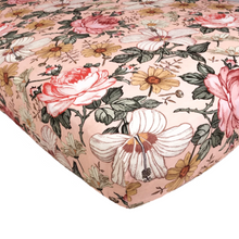 Load image into Gallery viewer, COT SHEET - GARDEN FLORAL ROSE PINK
