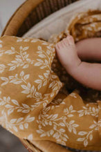 Load image into Gallery viewer, MUSLIN SWADDLE - LEAFY SPRIG MUSTARD
